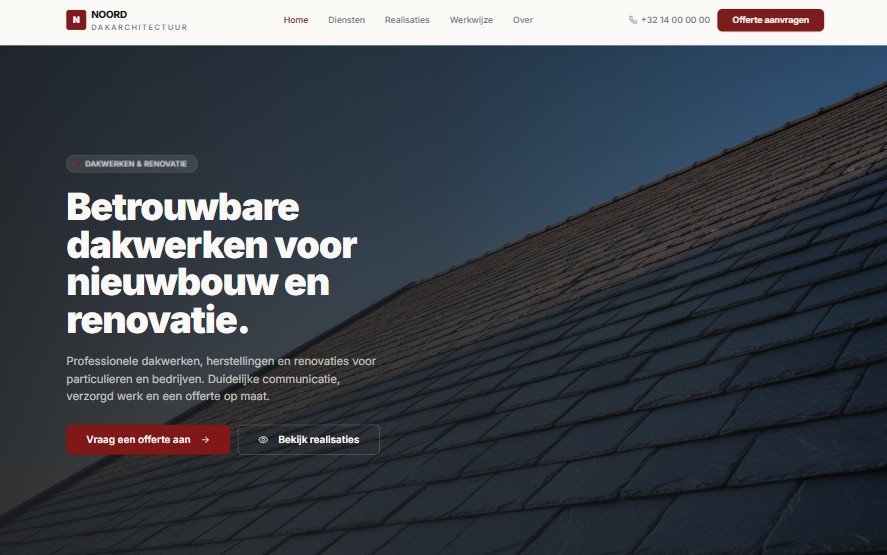 dakwerker-demo voorbeeldwebsite