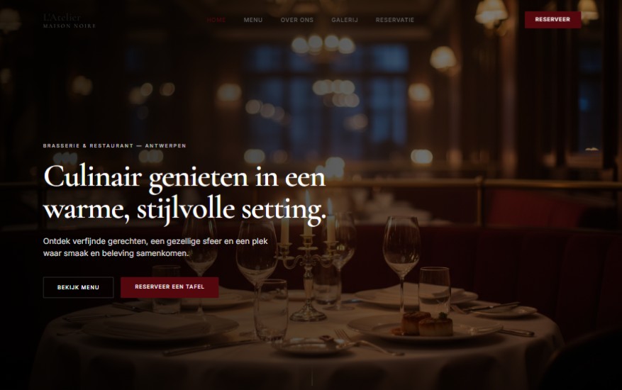 horeca-demo voorbeeldwebsite