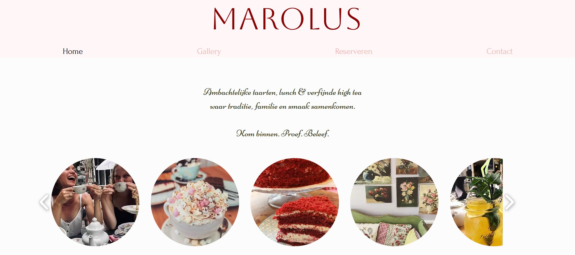 Oude website met witte achtergrond